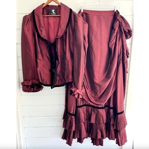 WOW!!  VON LANCELOT 'Gilded Age' Fitted Jacket with Draped & Bustled Skirt - 22
